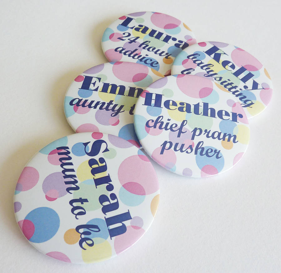 Baby Shower Badges By Little Cherub Design