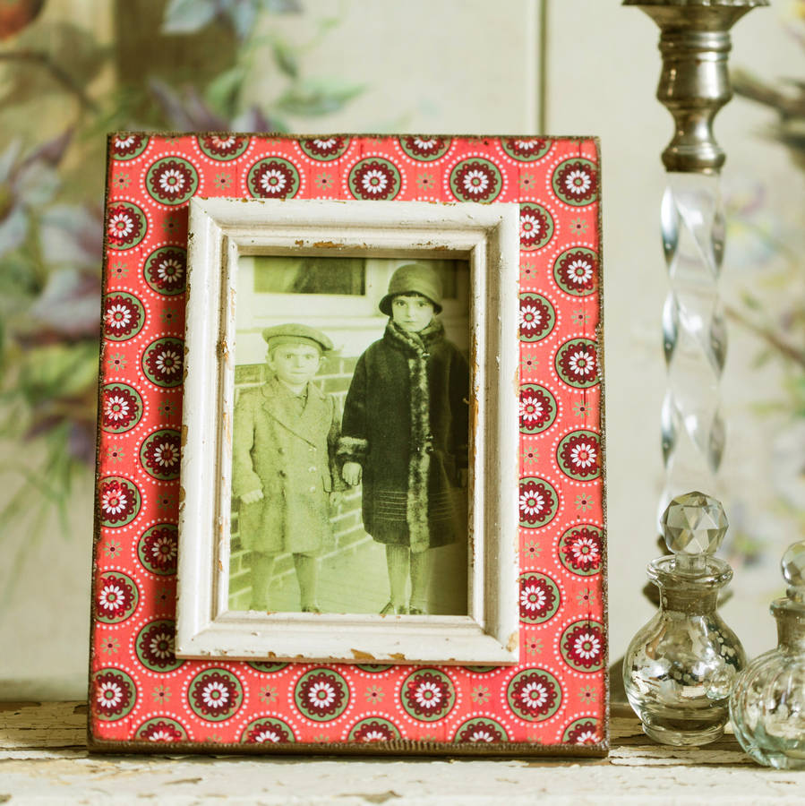 Coral Print Wooden Photo Frame By Lola & Alice