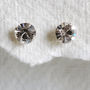 Sterling Silver Diamante Stud Earrings, thumbnail 2 of 5