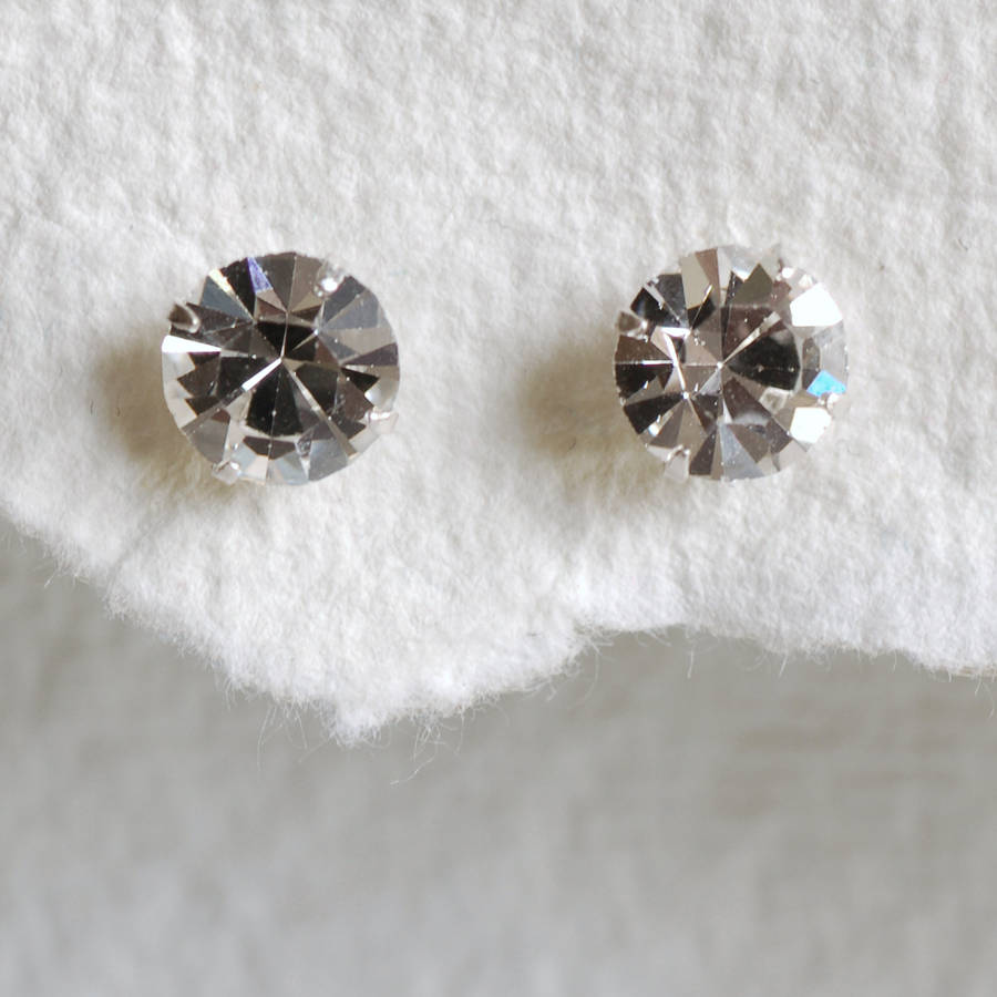sterling silver diamante stud earrings by highland angel ...