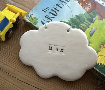 Porcelain Cloud Personalised Name Plaque, 2 of 10