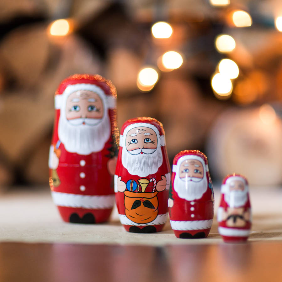 Set Of Four Santa Russian Dolls By Lola & Alice | notonthehighstreet.com