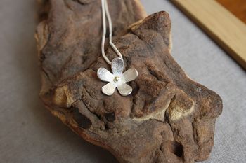 Handmade Silver And 18ct Yellow Gold Daisy Pendant, 2 of 3