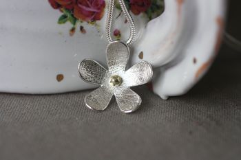 Handmade Silver And 18ct Yellow Gold Daisy Pendant, 3 of 3