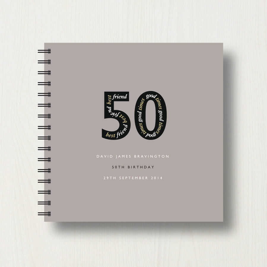 Personalised 50th Birthday Scrap Book Photo Album Keepsake Book