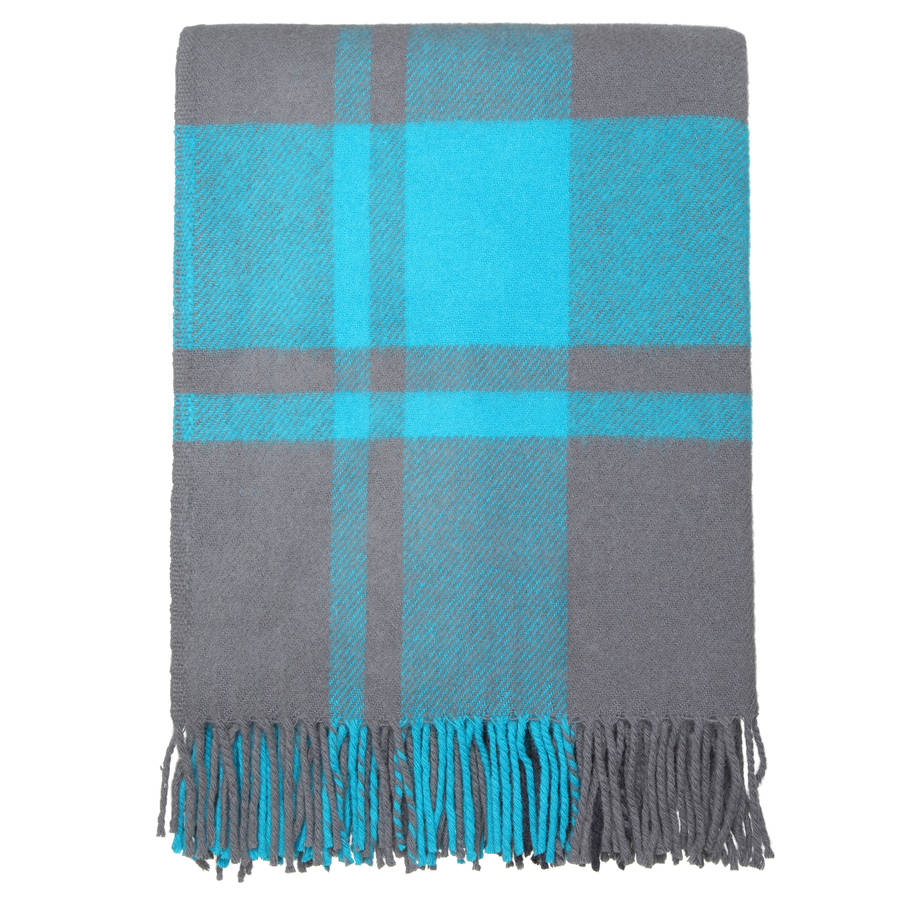 contemporary check throw by dreamwool blanket co. | notonthehighstreet.com