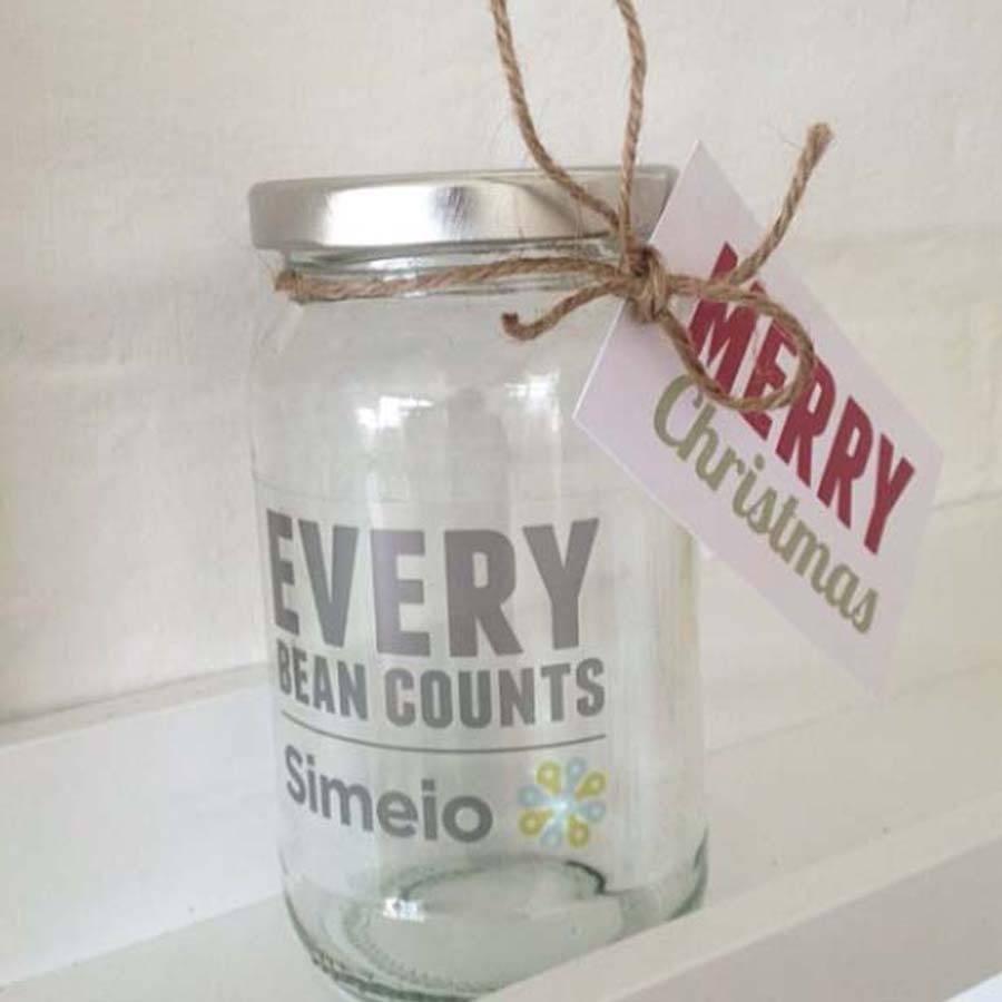 corporate personalised branded glass jar gift by jodie gaul