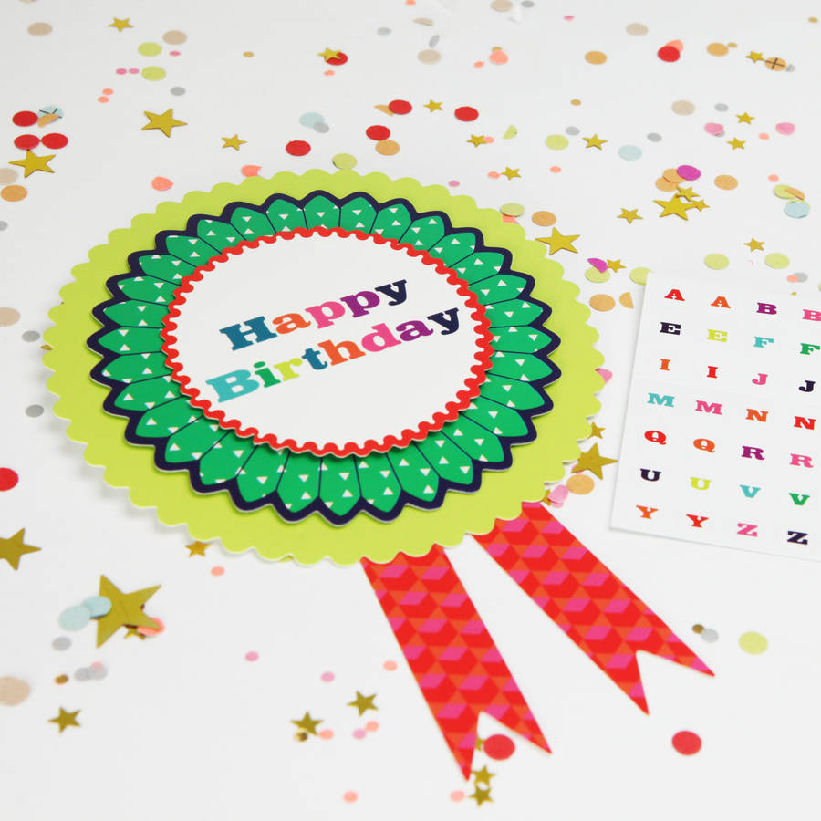 customisable happy birthday rosette by postbox party ...