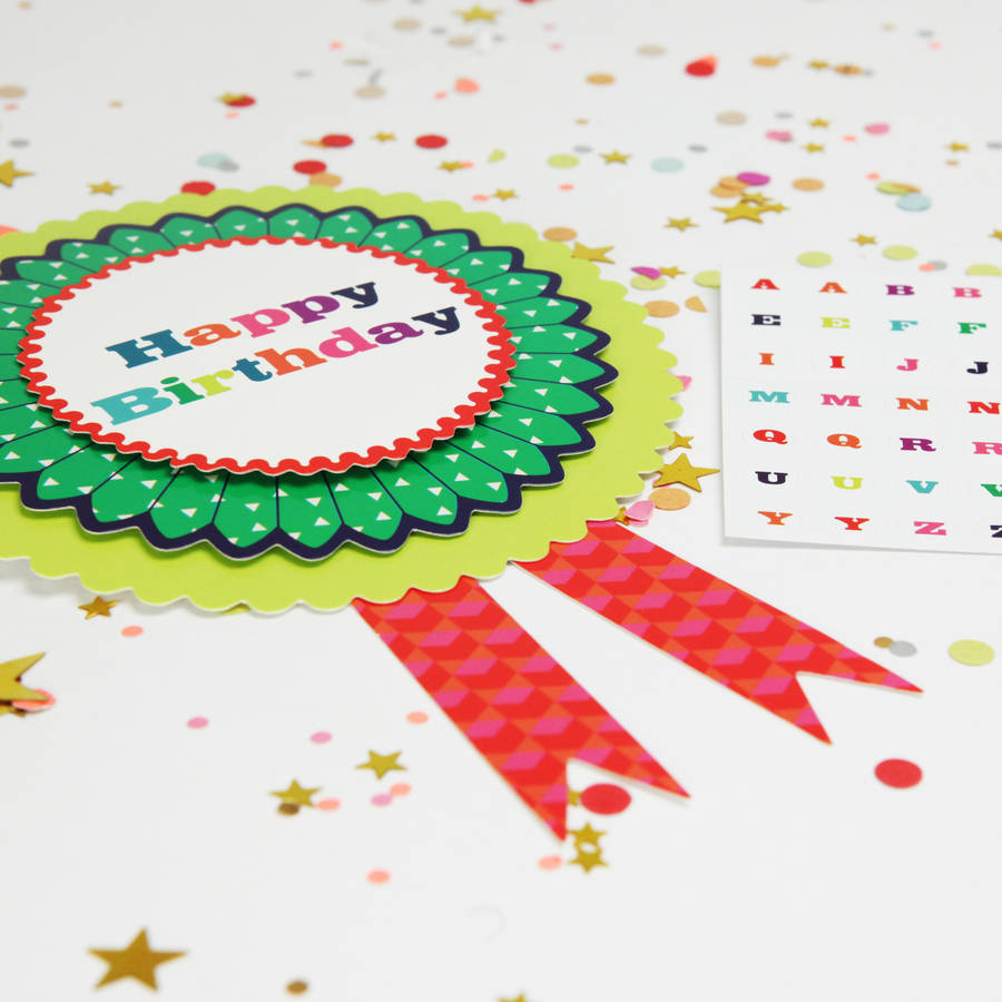 customisable happy birthday rosette by postbox party ...