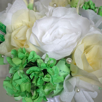 White Rose And Hydrangea Paper Bouquet, 3 of 4