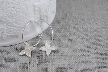 silver hoop butterfly earrings notonthehighstreet