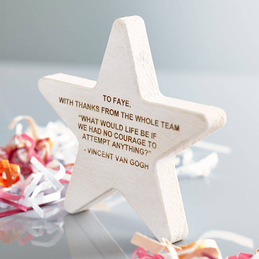 Personalised Wooden Star Award