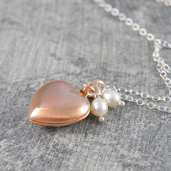 Heart Locket Rose Gold Plated Sterling Silver Necklace, 7 of 10