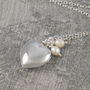 Heart Locket Sterling Silver Necklace With Pearl, thumbnail 10 of 11
