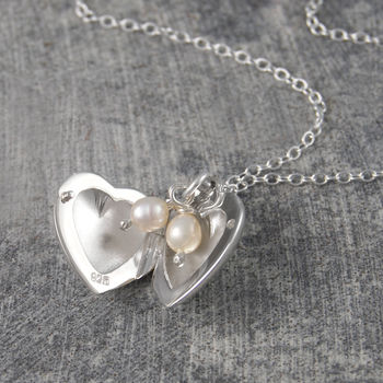 Heart Locket Sterling Silver Necklace With Pearl, 11 of 11