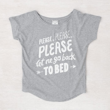 'Let Me Go Back To Bed' Women's Loose Fit T Shirt, 4 of 7