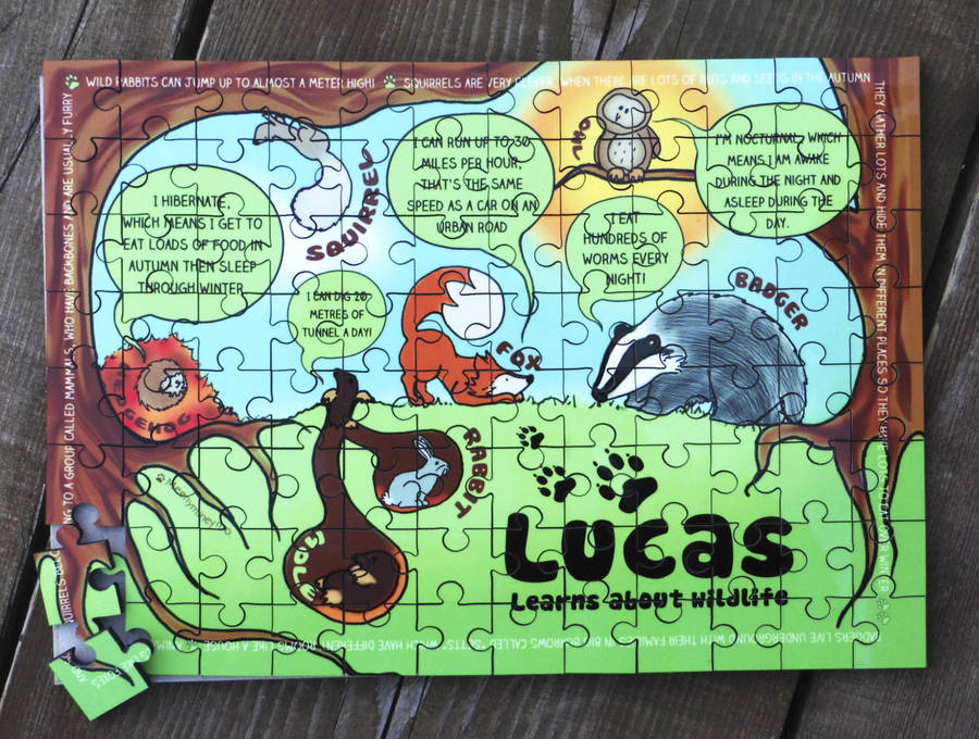 Personalised Learn About Wildlife Wooden Jigsaw Puzzle, 1 of 3