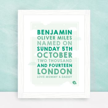 Personalised Clouds Christening Print, 3 of 4