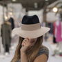 Two Tone Relaxed Wool Fedora Navy Top, thumbnail 1 of 4