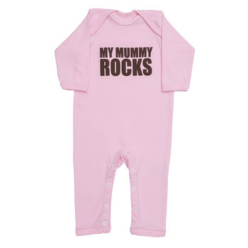Newborn Sleepsuit, My Mummy Rocks, Babygrow, Baby Gift, 2 of 6