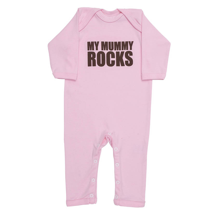 Newborn Sleepsuit, My Mummy Rocks, Babygrow, Baby Gift, 1 of 2