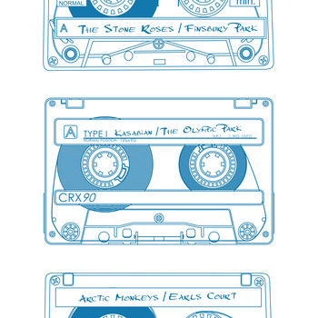 Personalised 'Retro Tapes' Typographic Print, 3 of 4