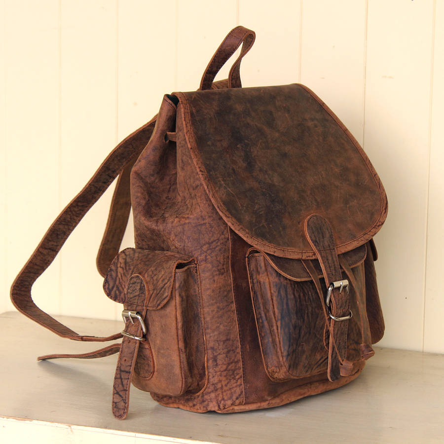 Vintage Style Leather Backpack