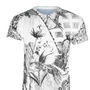 Unisex Monochrome Palm Tree Printed T Shirt Tee, thumbnail 1 of 3
