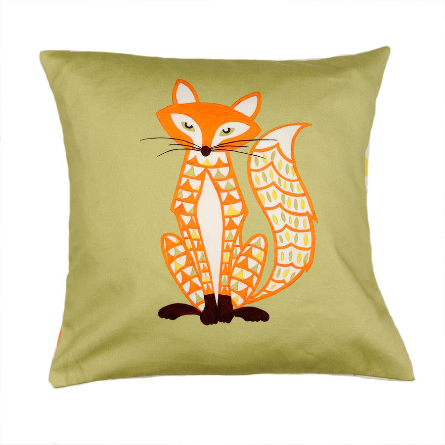 decorative fox cushion by helen gordon