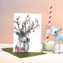 'Santa's Helper' Reindeer Christmas Card, thumbnail 2 of 5