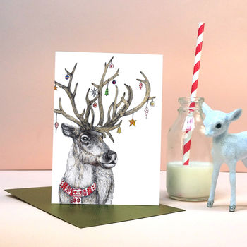 'Santa's Helper' Reindeer Christmas Card, 2 of 5