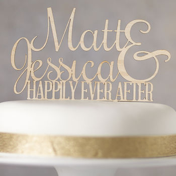 Personalised Ever After Wooden Cake Topper, 2 of 4