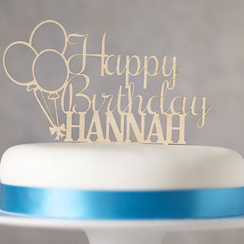 Personalised Wooden Birthday Cake Topper, 2 of 3