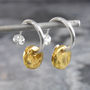 Hoop Earrings With Gold Plated Silver Disc, thumbnail 5 of 8