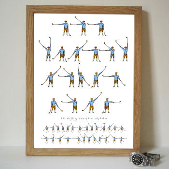 Personalised 'Daddy Loves Golf' Semaphore Print, 4 of 4