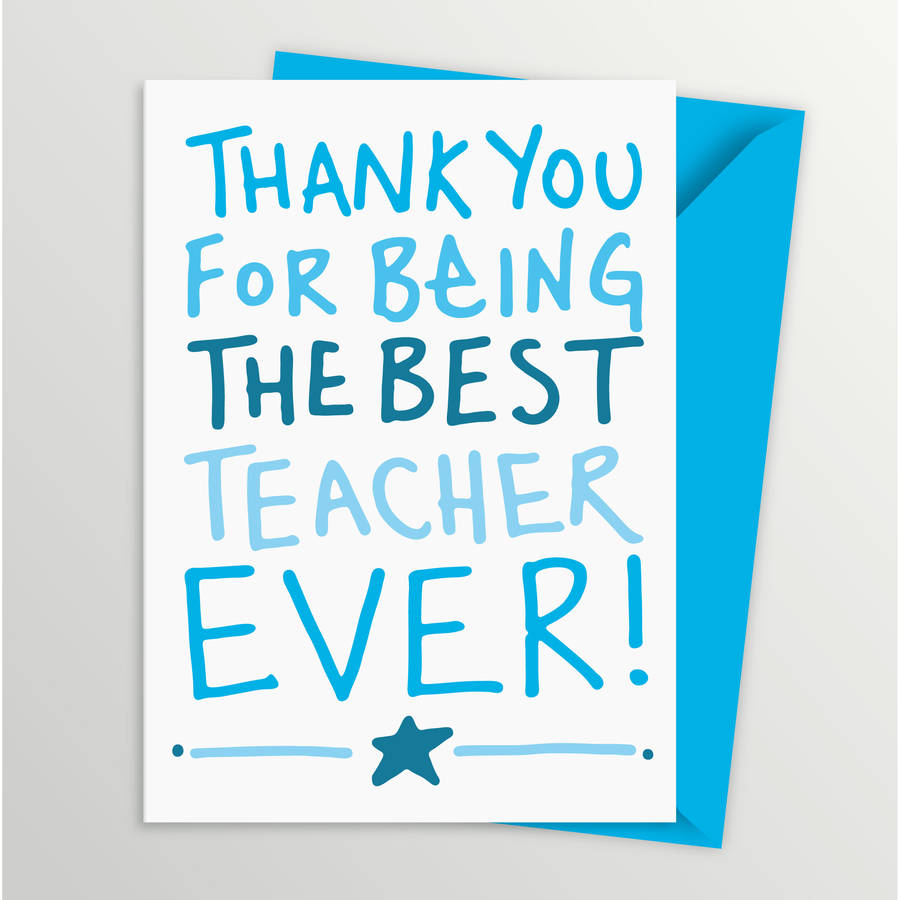 teacher thank you card by a is for alphabet | notonthehighstreet.com