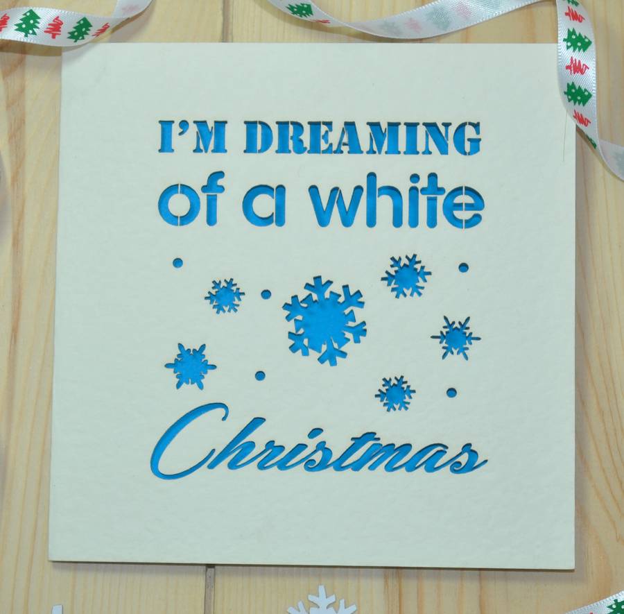 typographic laser cut christmas cards pack of five by sweet pea design