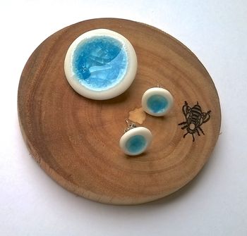Melted Glass And Porcelain Ear Studs, 12 of 12