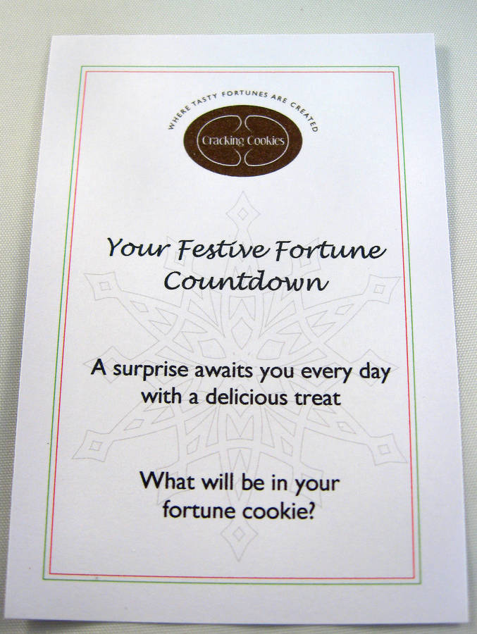 Festive Flavour Fortune Cookie Advent Calendar By Cracking Cookies