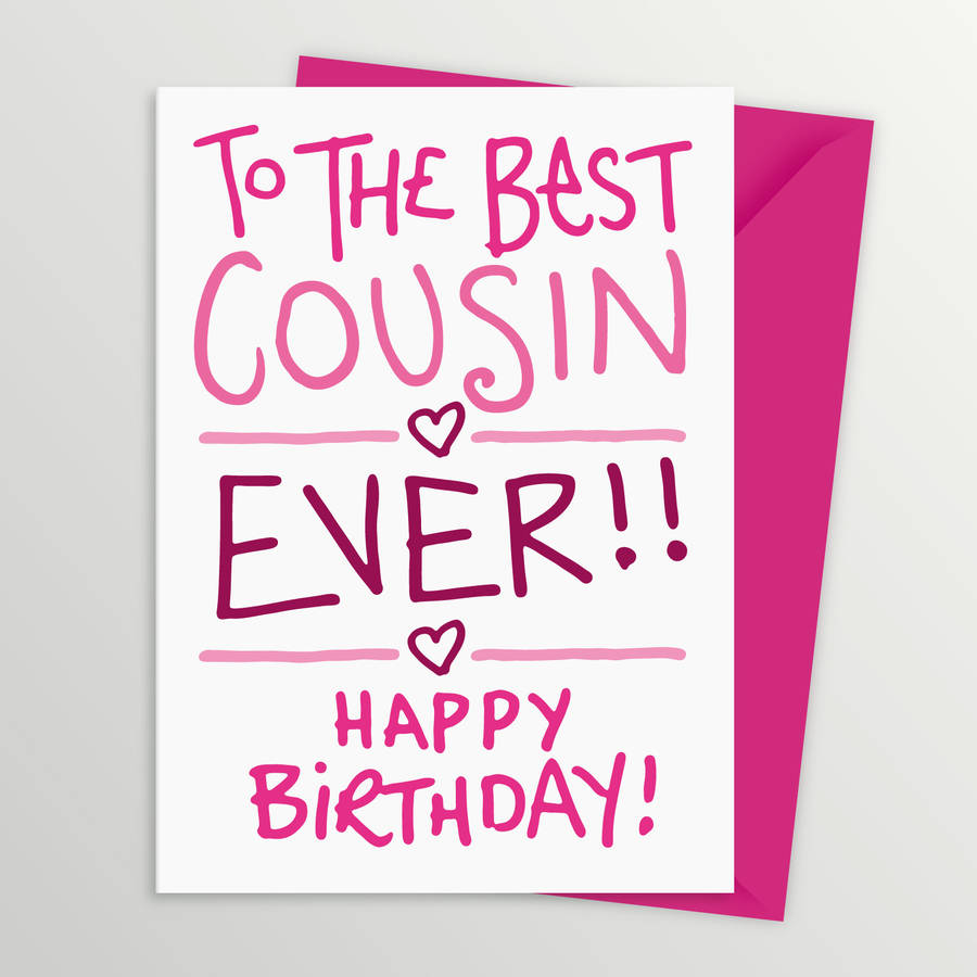 cousin birthday card by a is for alphabet | notonthehighstreet.com