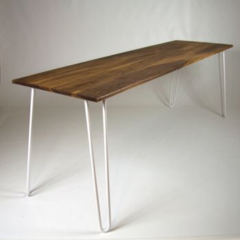 Dining Table With Industrial Hairpin Legs In Walnut, 2 of 10