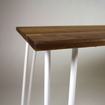 Bench With Industrial Hairpin Legs In Walnut, 2 of 10