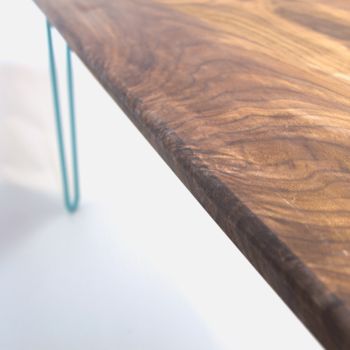 Bench With Industrial Hairpin Legs In Walnut, 6 of 10