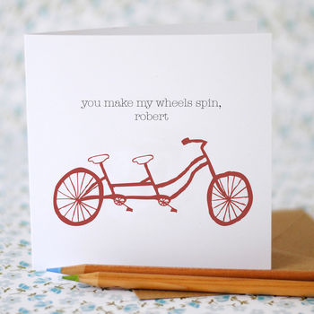'You Make My Wheels Spin' Card, 2 of 3