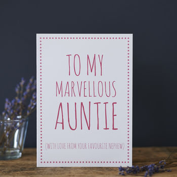 Auntie Favourite Niece Or Nephew Card, 2 of 2