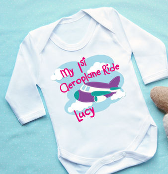 Personalised 'My 1st Aeroplane Ride' Baby Vest, 2 of 4
