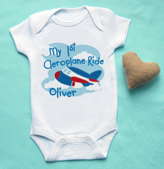 Personalised 'My 1st Aeroplane Ride' Baby Vest, 3 of 4
