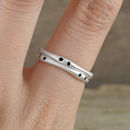 Black Diamond Fine Silver Stacking Ring By Embers | notonthehighstreet.com