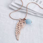 18ct Gold Plated Angel Wing And Pearl Necklace, thumbnail 3 of 6