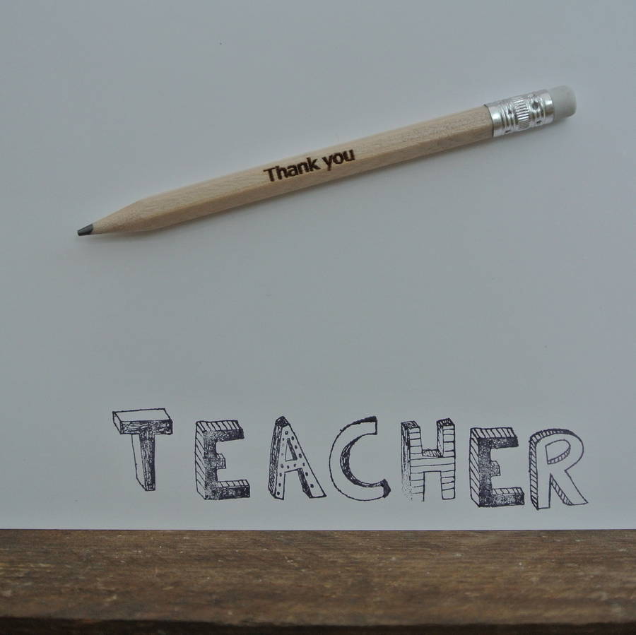 Personalised Thank You Teacher Pencil Card By Pink Biscuits ...